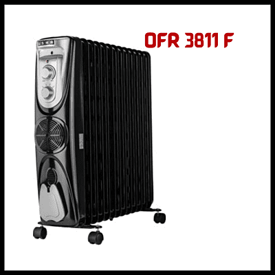 Usha 3811 F NON PTC OFR heater in Black Colour