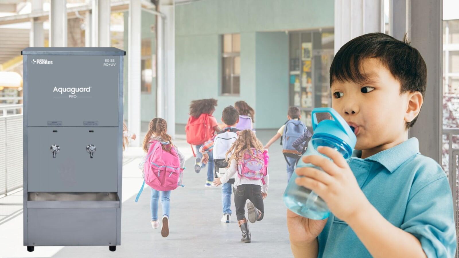 RO water cooler in school to maintain good health of school kids.