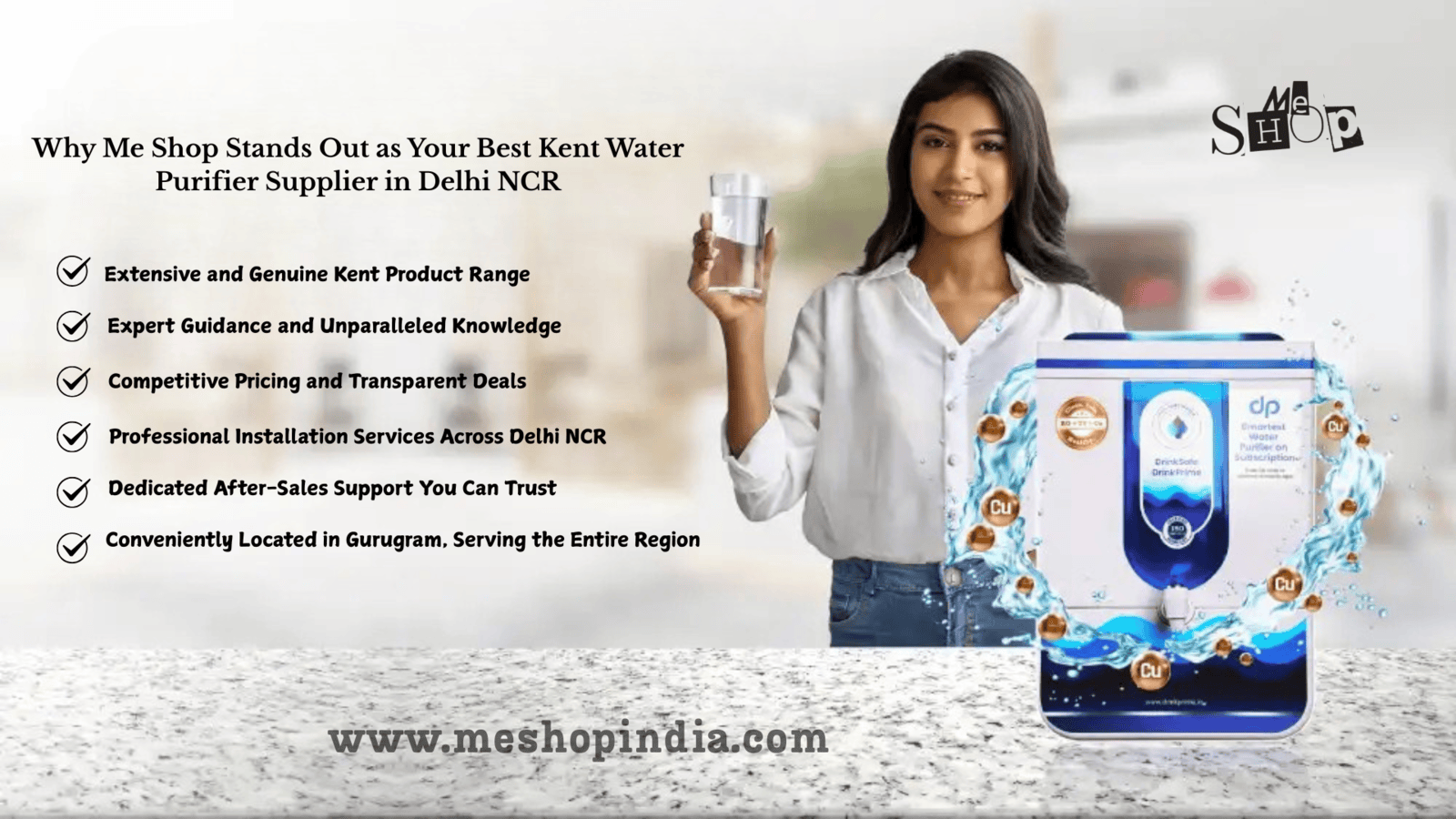 Why Me Shop Stands Out as Your Best Kent Water Purifier Supplier in Delhi NCR: