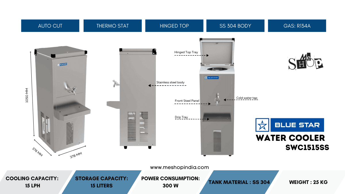 Infographic Image of Blue Star SWC 1515 SS Water Cooler