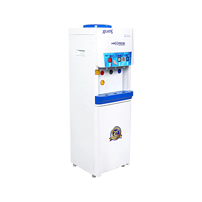 Side look of Atlantis Touchless Water Dispenser Air Press Hot/Cold/Normal water with floor standing Side look of Atlantis Touchless Water Dispenser Air Press Hot/Cold/Normal water with floor standing
