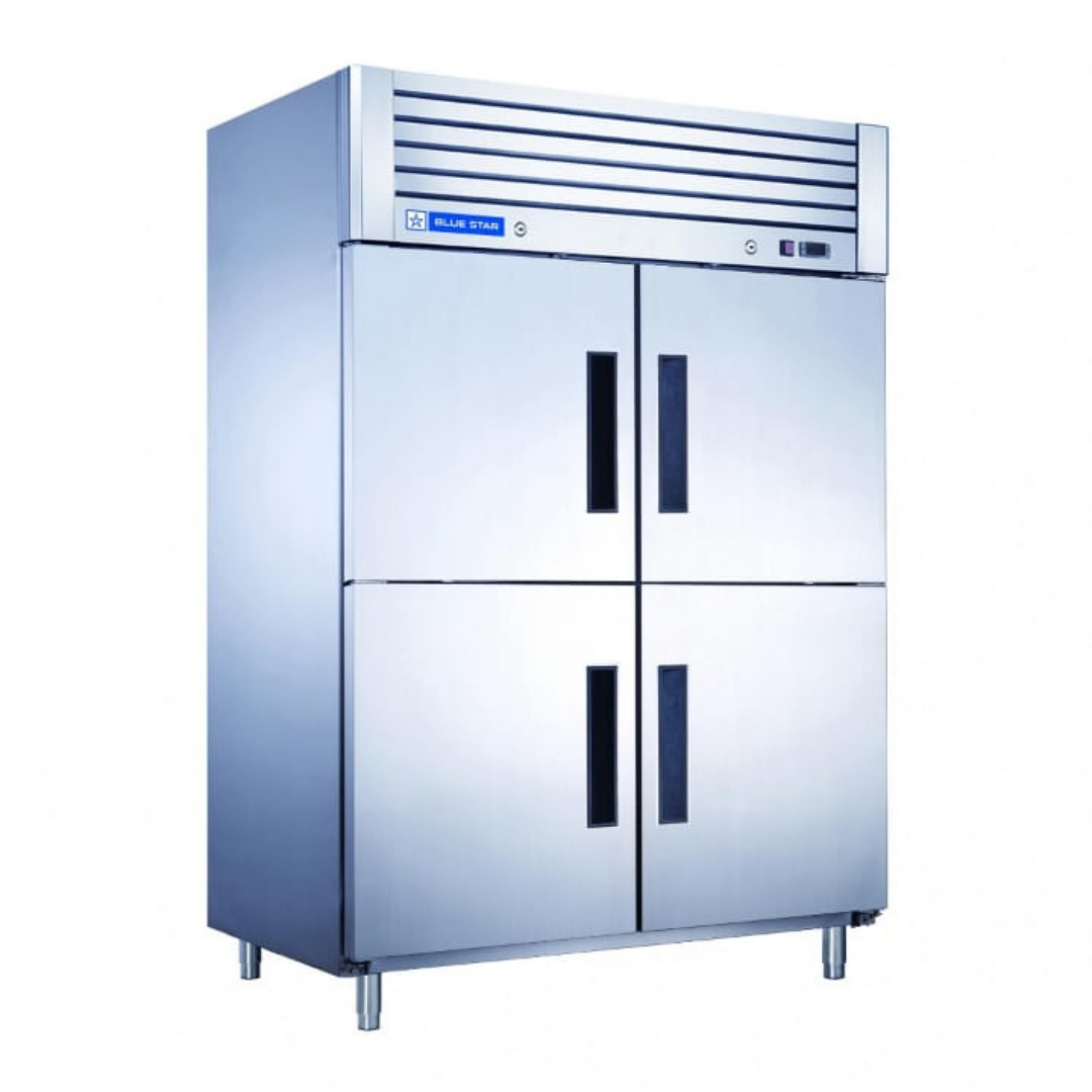 Front look of Blue Star Kitchen Refrigerator-4 Door Reach in Freezer-GP Series