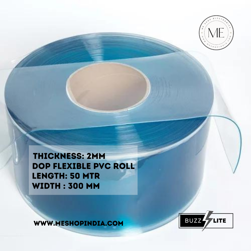 Buzz Lite PVC Roll- Dop quality 50 mtr-2 MM x 300 mm Transparent Blue with 12 months warranty