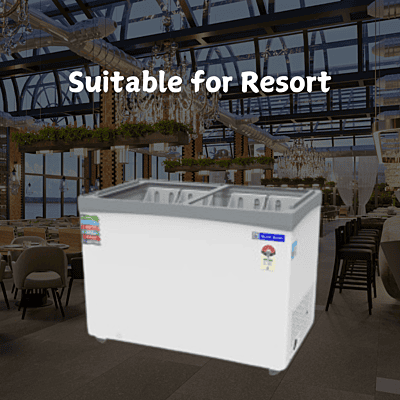 Suitable for Resort: Blue Star glass top Deep Freezer 350 Litre Price Suitable for Resort: Blue Star glass top Deep Freezer 350 Litre Price