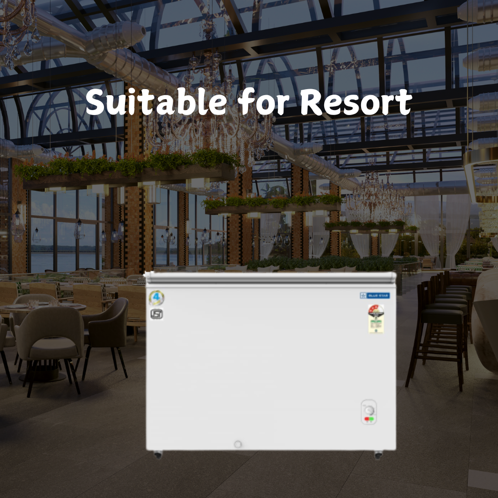Suitable for Resort: Blue star Hard Top 300 litre Chest Freezer CF3-300MEW-SD Suitable for Resort: Blue star Hard Top 300 litre Chest Freezer CF3-300MEW-SD