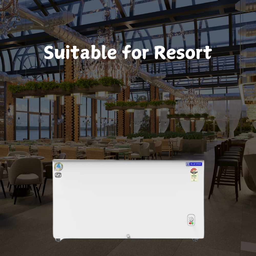 Suitable for Resort: Blue Star Flat glass top Deep Freezer-GT4-400M Suitable for Resort: Blue Star Flat glass top Deep Freezer-GT4-400M