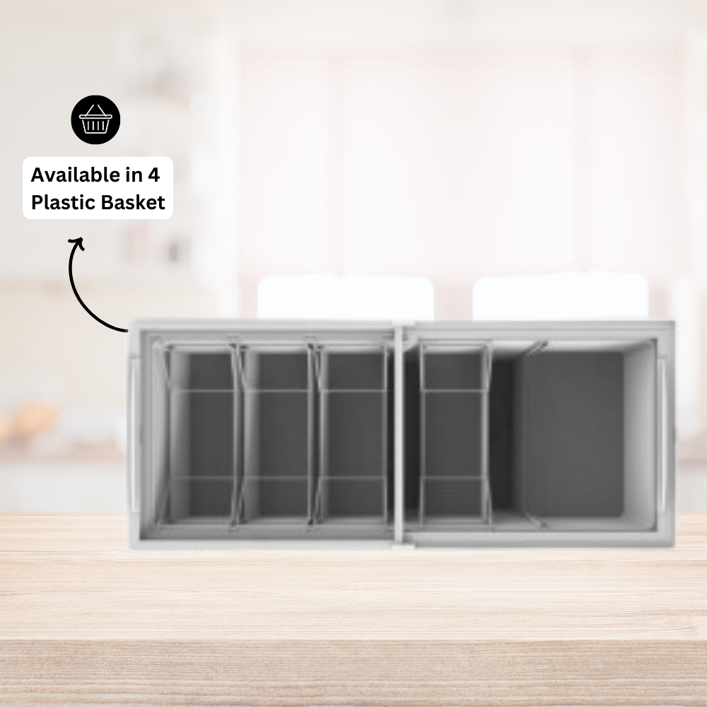 Blue Star Flat glass top Deep Freezer-GT4-400M with 4 Plastic Baskets. Blue Star Flat glass top Deep Freezer-GT4-400M with 4 Plastic Baskets.