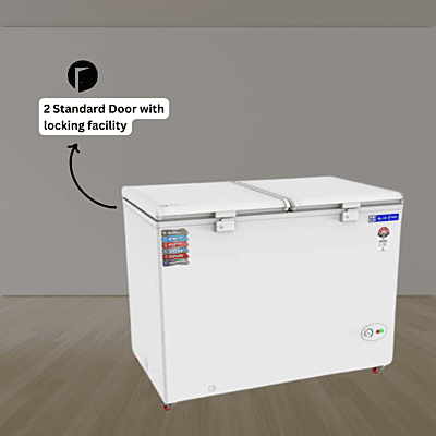Blue star Hard Top Chest Freezer CF5-330NEYW with 2 Standard Door & locking facility Blue star Hard Top Chest Freezer CF5-330NEYW with 2 Standard Door & locking facility