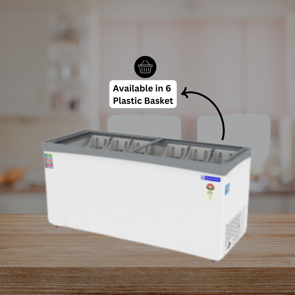 Blue Star Flat glass top GT5-475NP Deep Freezer with 6 Plastic Basket Blue Star Flat glass top GT5-475NP Deep Freezer with 6 Plastic Basket