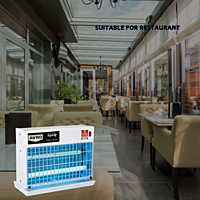Avro Flying Insect Killer-800 Classic Series mounted on a wall in a restaurant. Avro Flying Insect Killer-800 Classic Series mounted on a wall in a restaurant.