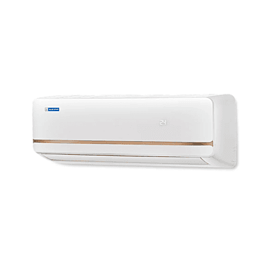 Close-up of the Blue Star Fixed Speed Split AC 1.5 Ton, showing its sleek design. Close-up of the Blue Star Fixed Speed Split AC 1.5 Ton, showing its sleek design.