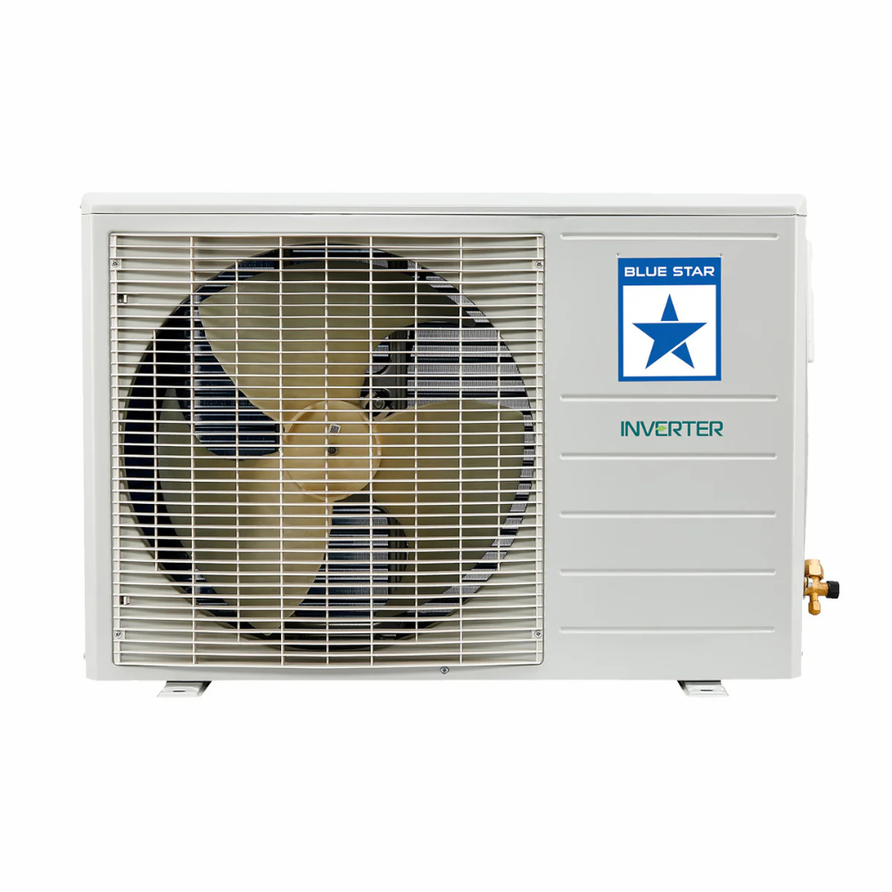 A person relaxing in a cool and comfortable living room with the Blue Star Inverter Split AC. A person relaxing in a cool and comfortable living room with the Blue Star Inverter Split AC.