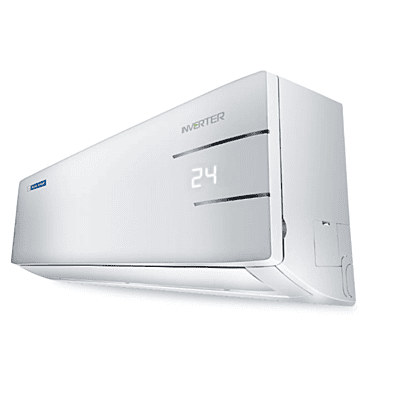 Close-up of the Blue Star IC512YNURS indoor unit, showing its sleek design and display panel. Close-up of the Blue Star IC512YNURS indoor unit, showing its sleek design and display panel.