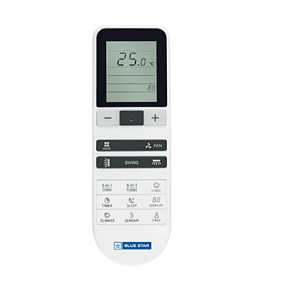 Remote control for the Blue Star IC712QCUS Inverter Split AC-1 Ton 5 Star Remote control for the Blue Star IC712QCUS Inverter Split AC-1 Ton 5 Star