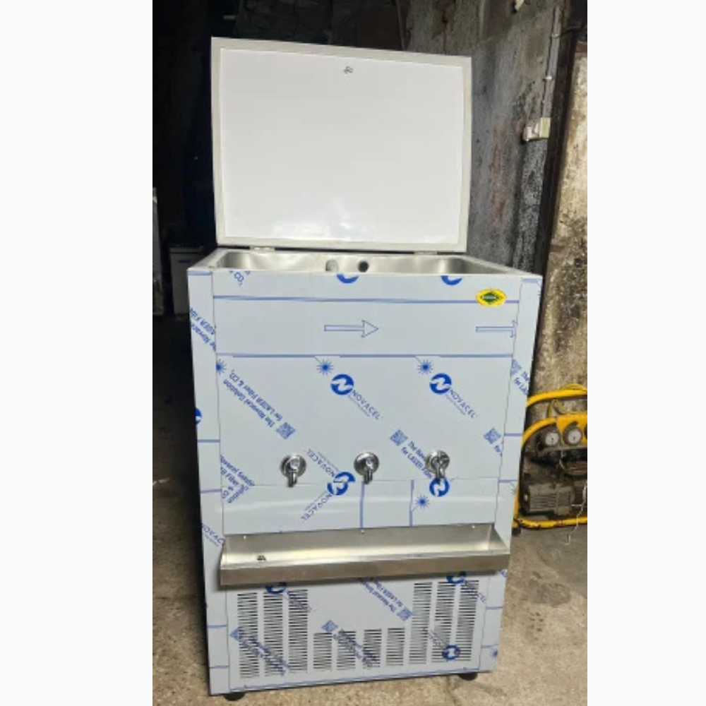 "Western SWC150150 water cooler, in a public setting, demonstrating its usage."