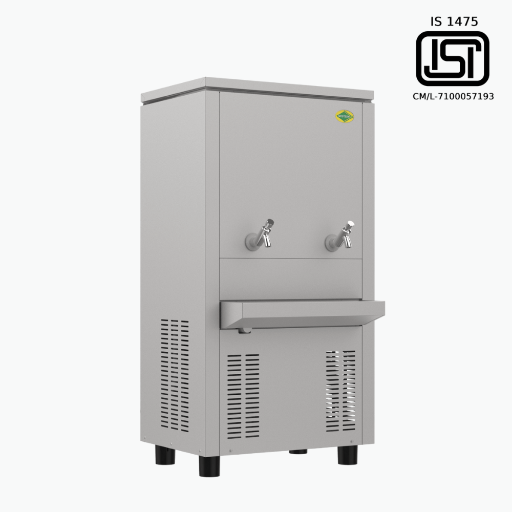 "Western SWC4080HC stainless steel storage water cooler, two faucets." "Western SWC4080HC stainless steel storage water cooler, two faucets."