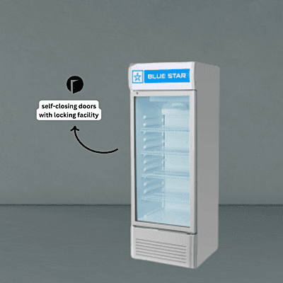 Blue Star 325L visi cooler with internal shelves. Blue Star 325L visi cooler with internal shelves.
