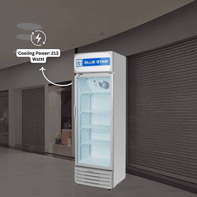 Blue Star Visi Cooler VC190A: a 165-liter beverage display fridge. Blue Star Visi Cooler VC190A: a 165-liter beverage display fridge.
