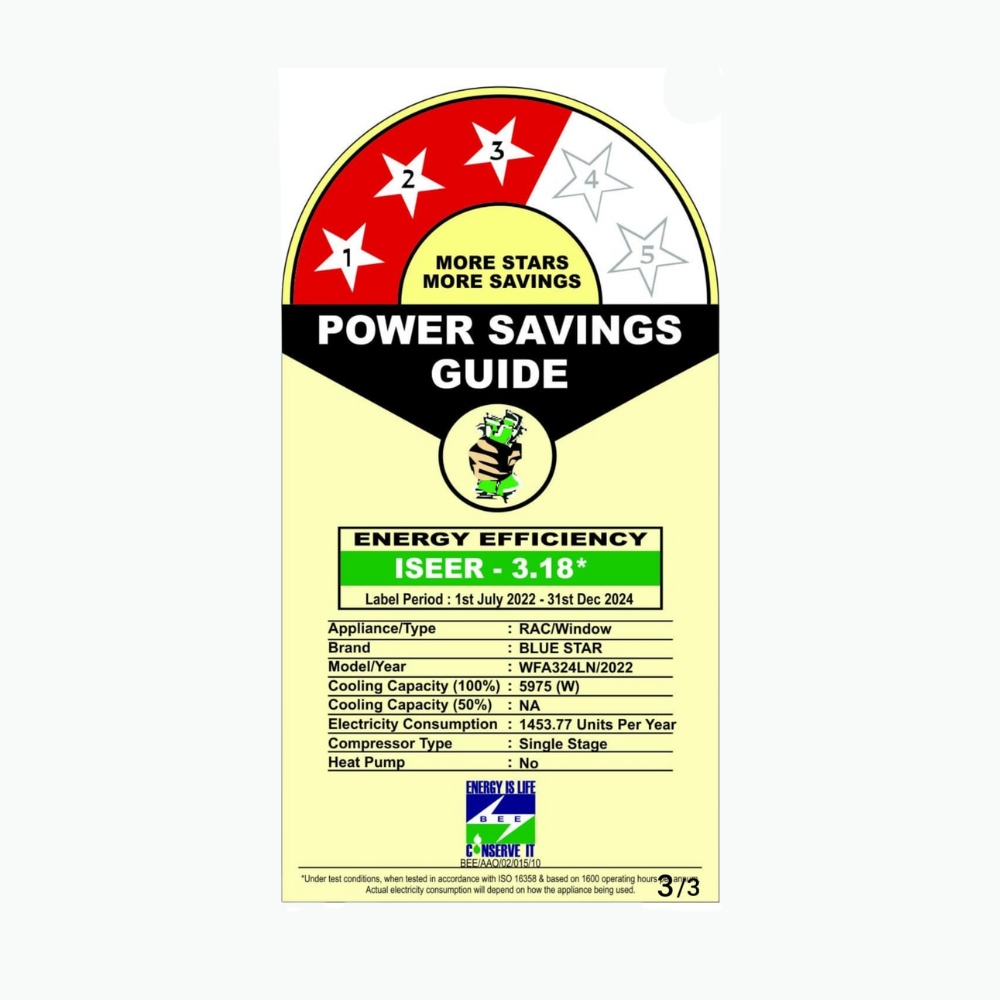 Blue Star Fixed Speed Window AC-WFA324LN 2 Ton 3 Star Blue Star Fixed Speed Window AC-WFA324LN 2 Ton 3 Star