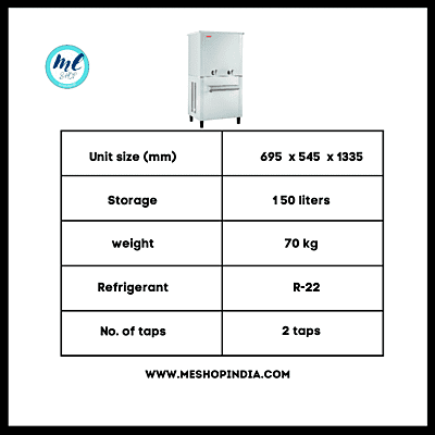 High cooling capacity of Usha 150 liter water cooler High cooling capacity of Usha 150 liter water cooler