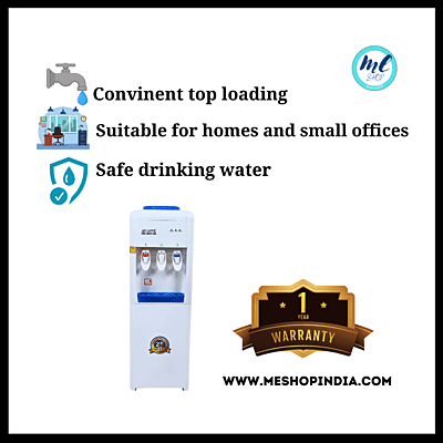 Modern water dispenser with a child safety lock and energy-efficient design. Modern water dispenser with a child safety lock and energy-efficient design.