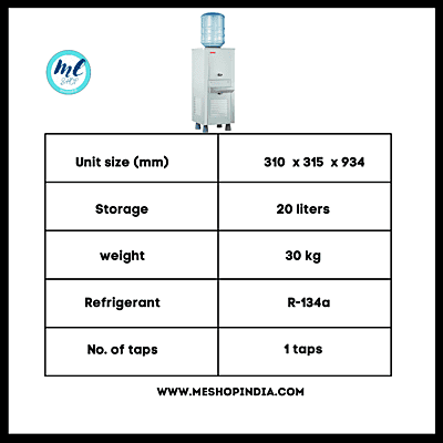 Usha SS2020BG 20 liter water cooler- with bubble top Usha SS2020BG 20 liter water cooler- with bubble top