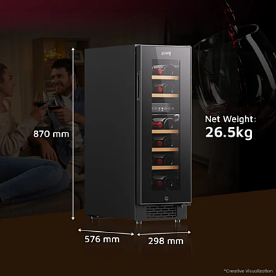 Dimension of Atlantis Dual Cooling Zones Wine Cooler | 17 Wine Bottles Storage Dimension of Atlantis Dual Cooling Zones Wine Cooler | 17 Wine Bottles Storage
