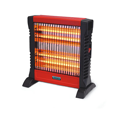Front image of Padmini Quartz Heater Rapid 1200 with two heat settings.