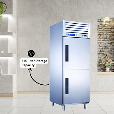 Durable and easy-to-clean Blue Star Reach-In Freezer with a stainless steel exterior. Durable and easy-to-clean Blue Star Reach-In Freezer with a stainless steel exterior.