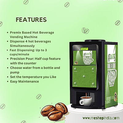 User-friendly hot drink vending machine with clear labeling. User-friendly hot drink vending machine with clear labeling.