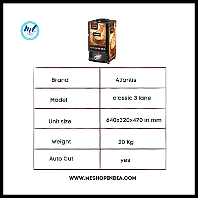 Atlantis Classic 3 lane Tea and Coffee vending machine Atlantis Classic 3 lane Tea and Coffee vending machine