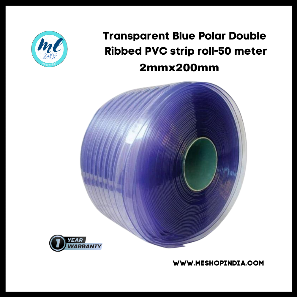 Buzz Lite PVC Roll- Polar Double Ribbed 50 mtr-2 MM x 200 mm Transparent Blue with 12 months warranty