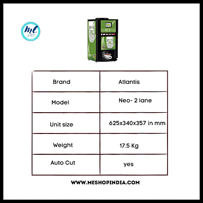 Atlantis Neo-2 lane Tea and Coffee vending machine Atlantis Neo-2 lane Tea and Coffee vending machine