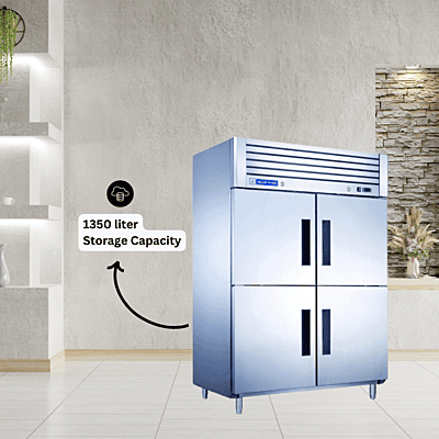 Blue Star Kitchen Refrigerator-4 Door Reach in Chiller-with 1350 litre storage capacity. Blue Star Kitchen Refrigerator-4 Door Reach in Chiller-with 1350 litre storage capacity.