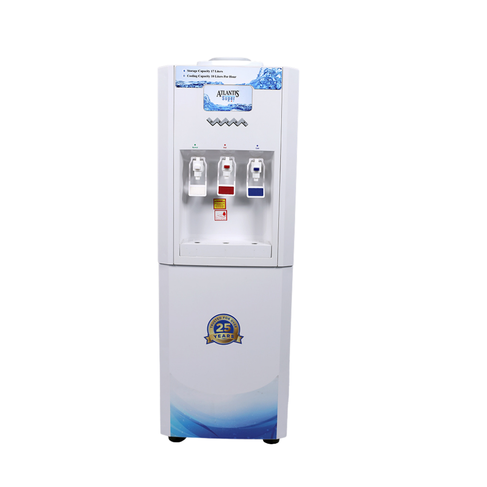 Front look of Atlantis Super water dispenser with inbuilt Ro water purifier