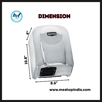 Avro Automatic hand dryer HD06-1650 W non magnetic SS 304 with hot & cold function Avro Automatic hand dryer HD06-1650 W non magnetic SS 304 with hot & cold function