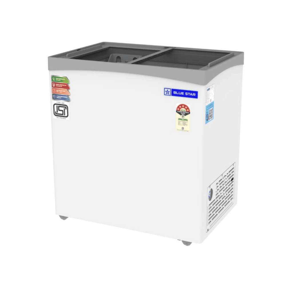 Blue Star Glass Top Deep Freezer-GT5-180NP with 161 litre Freezer capacity Blue Star Glass Top Deep Freezer-GT5-180NP with 161 litre Freezer capacity