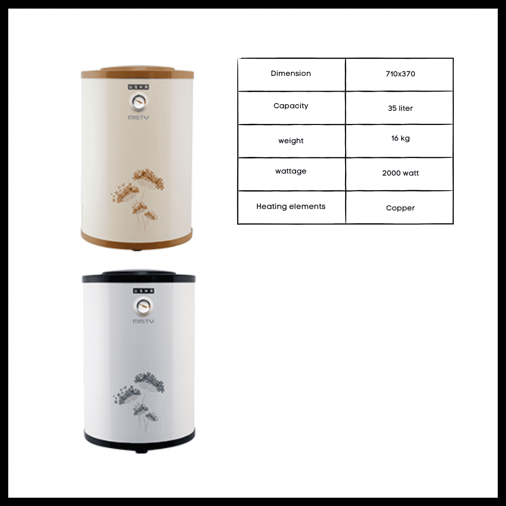 Usha 35 liter Water Heater-Misty-Ivory gold
