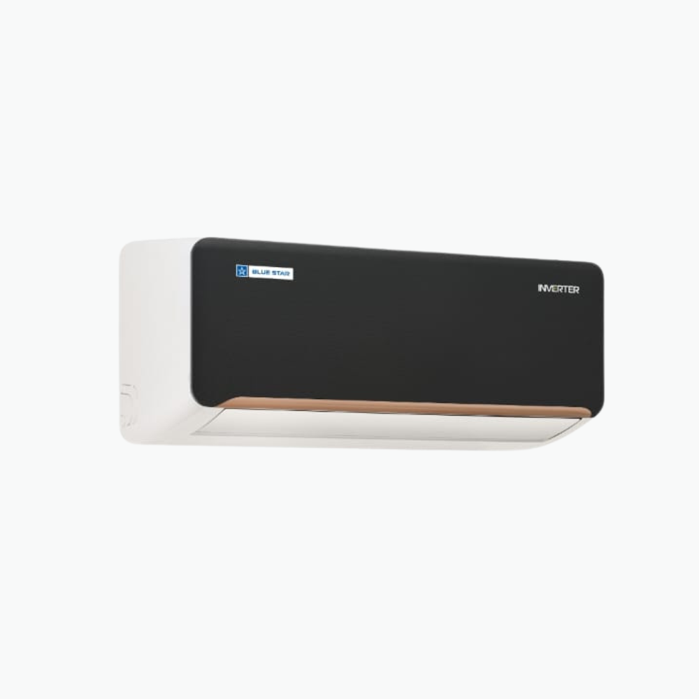 Close-up of the Blue Star ID512QNUR-Black indoor unit, showcasing its sleek design. Close-up of the Blue Star ID512QNUR-Black indoor unit, showcasing its sleek design.