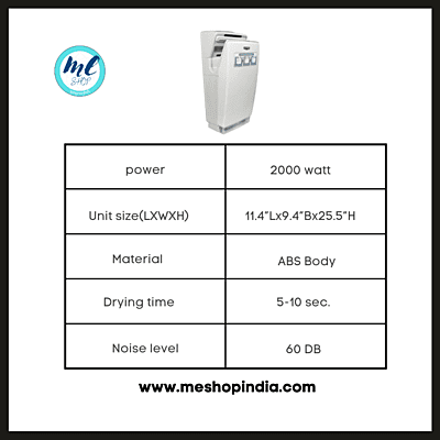 Avro Automatic Jet Hand Dryer (abs plastic body) 2500 watt Avro Automatic Jet Hand Dryer (abs plastic body) 2500 watt
