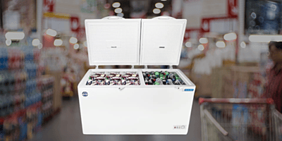 Suitable for Super Market: Blue star 400 litre Dual Compartment Cooler & Freezer-CHFK400DGS Suitable for Super Market: Blue star 400 litre Dual Compartment Cooler & Freezer-CHFK400DGS
