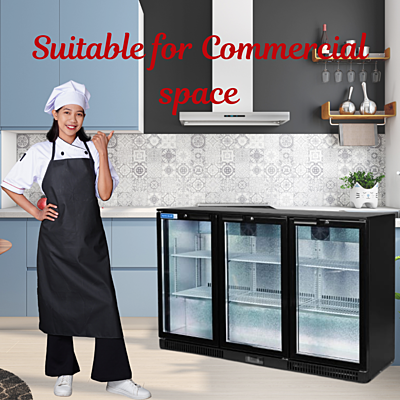 Ample Storage for Drinks: The Blue Star 3-door backbar chiller Ample Storage for Drinks: The Blue Star 3-door backbar chiller