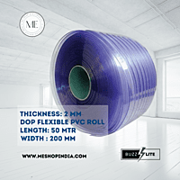 Buzz Lite PVC Roll- Polar Double Ribbed 50 mtr-2 MM x 200 mm Transparent Blue with 12 months warranty