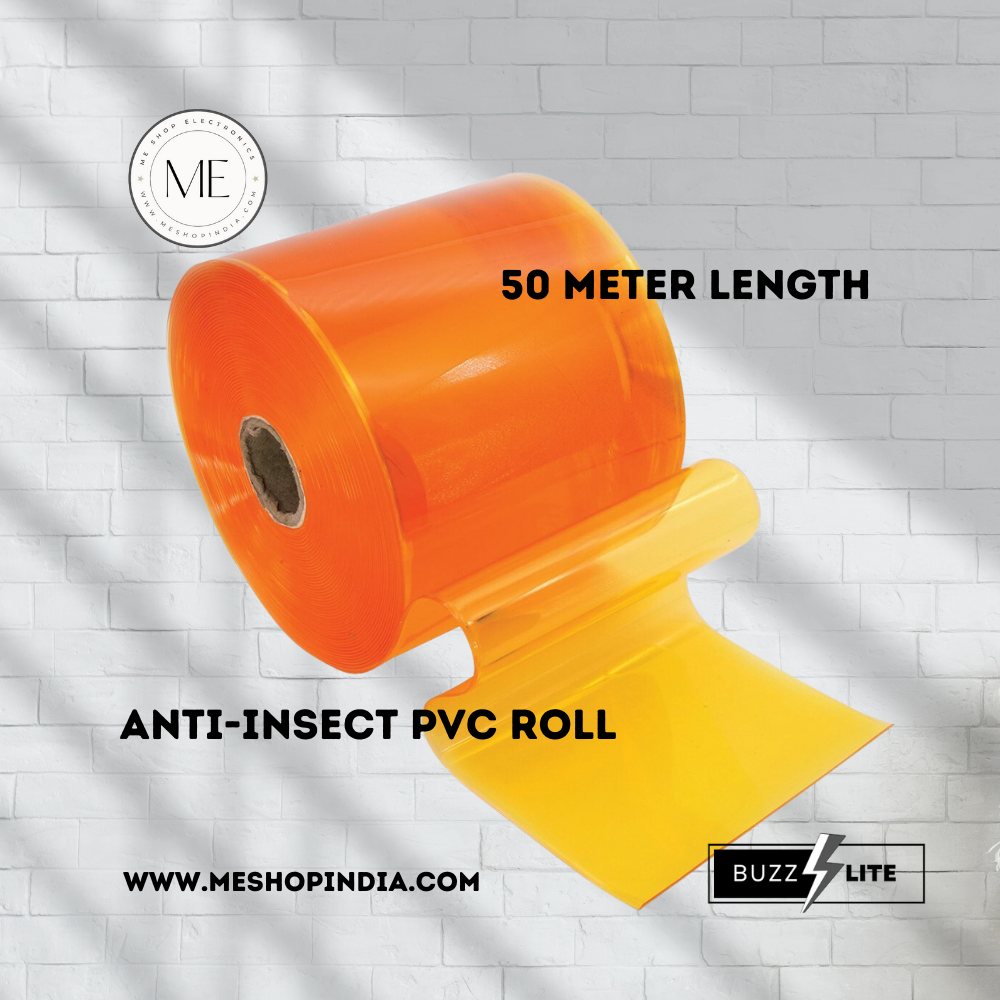 Buzz Lite PVC Roll- Anti Insect 50 mtr-2 MM x 200 mm Transparent Orange with 12 months warranty