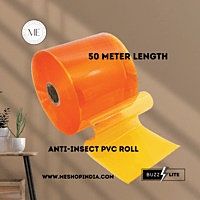 Buzz Lite PVC Roll- Anti Insect 50 mtr-3 MM x 200 mm Transparent Orange with 12 months warranty