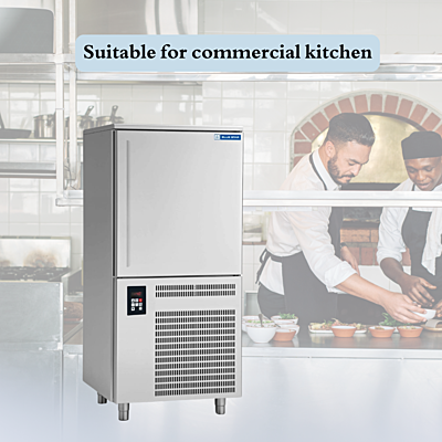 Durable stainless steel construction of a Blue Star BF15G Blast Freezer. Durable stainless steel construction of a Blue Star BF15G Blast Freezer.