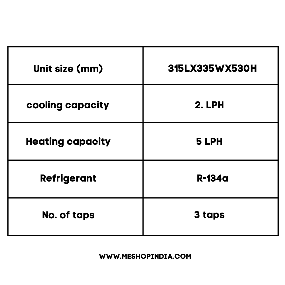 Specification of Atlantis One Table top water dispenser with Hot/cold and normal water option Specification of Atlantis One Table top water dispenser with Hot/cold and normal water option