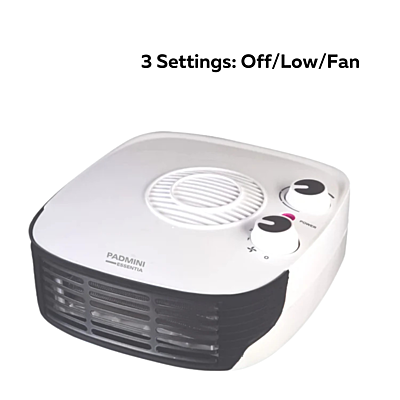 Padmini Fan Heater 102 with 3 heat settings. Padmini Fan Heater 102 with 3 heat settings.