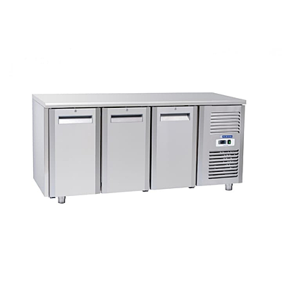 Front look of Blue Star Kitchen Refrigerator-3 Door Under Counter Freezer-GP Series