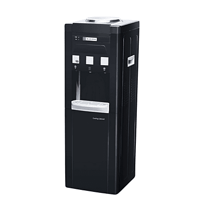 Side look of Blue star BwD3FMRGB- Black Water dispenser with cooling cabinet